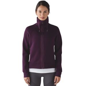 Lululemon Kick The Cold Zip Up High Collar Jacket Deepest Magenta Size 12